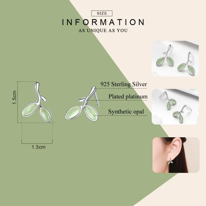 (image for) Pandora Style Silver Hope Stud Earrings - SCE465 - View 3