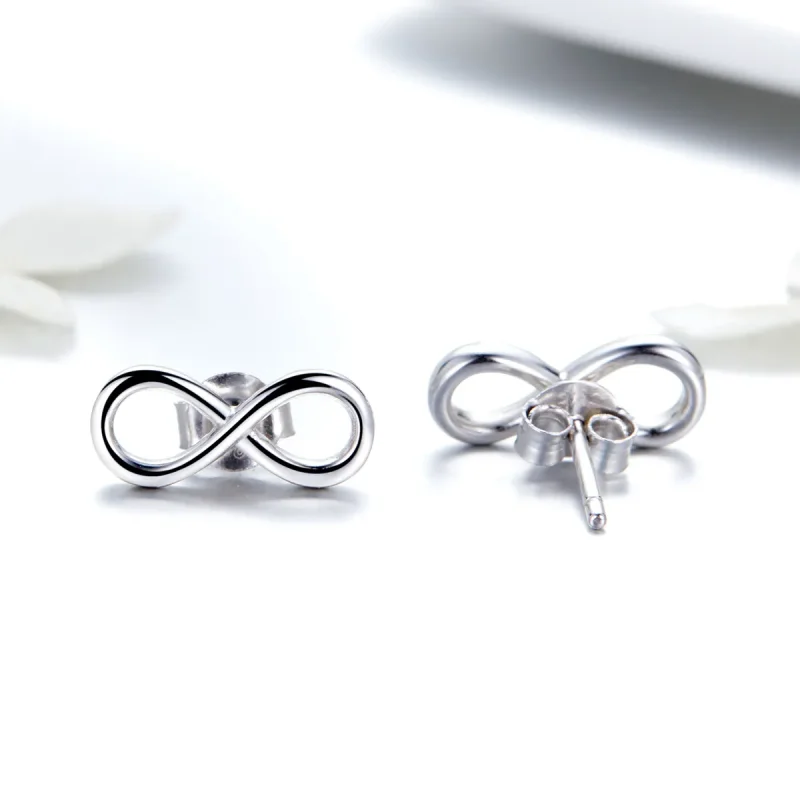 (image for) Pandora Style Silver Infinite Love Stud Earrings - SCE562 - View 3