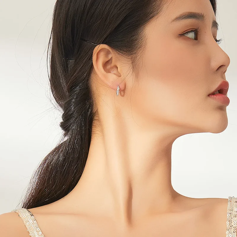 (image for) Pandora Style Silver Infinity Symbol Hoop Earrings - SCE872 - View 7