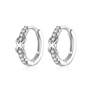 (image for) Pandora Style Silver Infinity Symbol Hoop Earrings - SCE872