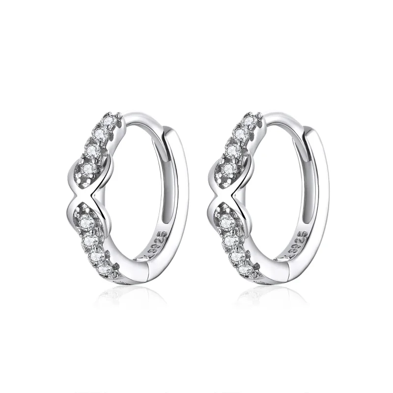 (image for) Pandora Style Silver Infinity Symbol Hoop Earrings - SCE872