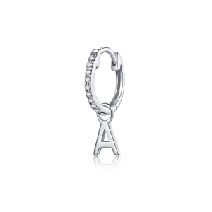 (image for) Pandora Style Silver Letter A Dangle Earrings - SCE848-A