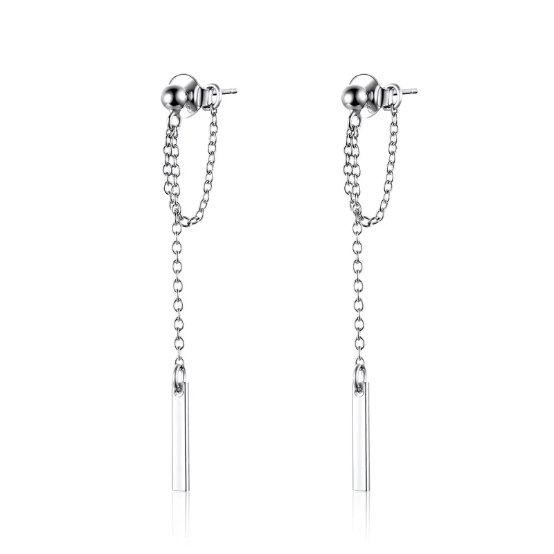 (image for) Pandora Style Silver Light Geometry Hanging Earrings - SCE550