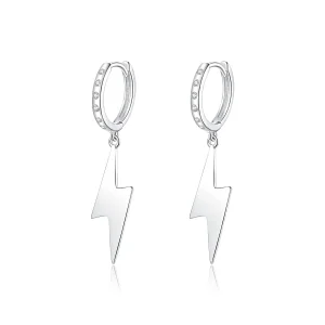 (image for) Pandora Style Silver Lightning Bolt Dangle Earrings - BSE221