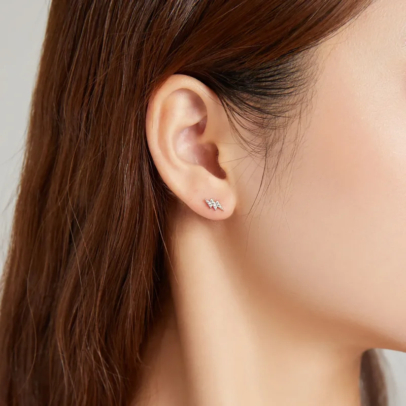 (image for) Pandora Style Silver Lightning Eye Stud Earrings - SCE1007 - View 6