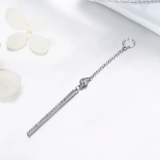 (image for) Pandora Style Silver Line Hanging Earrings - SCE081