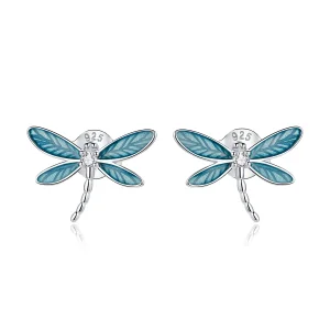 (image for) Pandora Style Silver Little Dragonfly Stud Earrings - BSE455