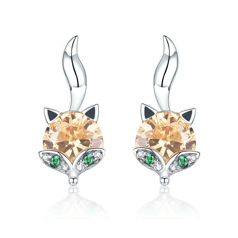 (image for) Pandora Style Silver Little Fox Stud Earrings - SCE527