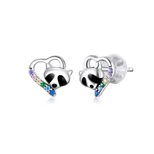 (image for) Pandora Style Silver Little Raccoon Stud Earrings - SCE883