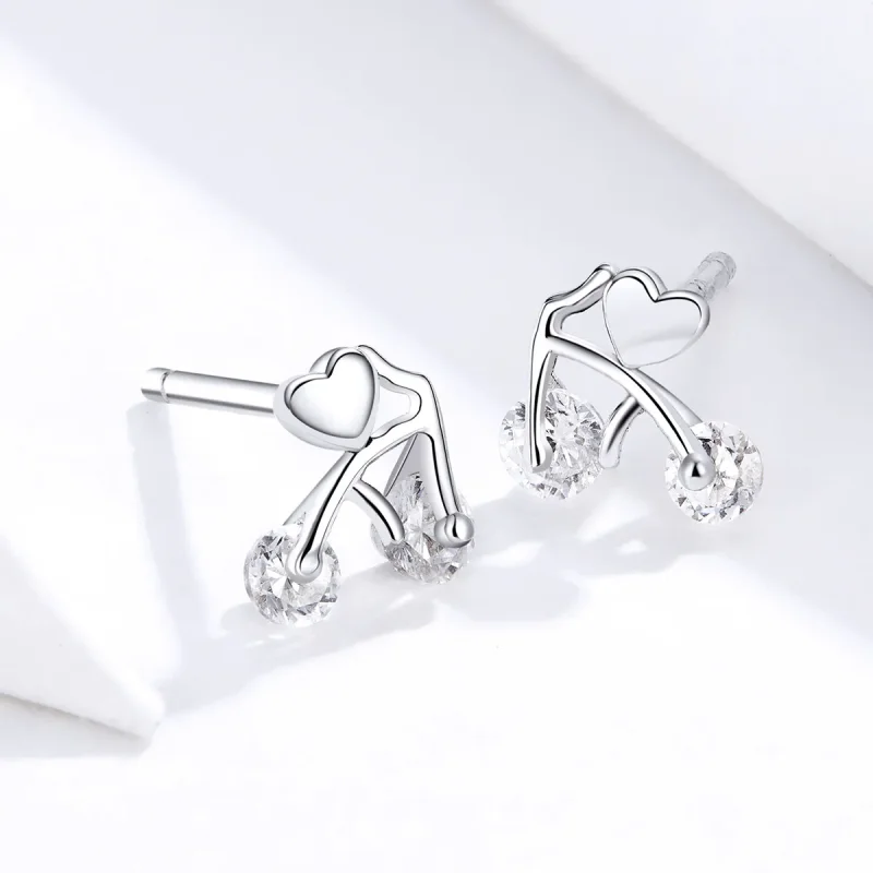 (image for) Pandora Style Silver Love Bikes Stud Earrings - SCE676 - View 2
