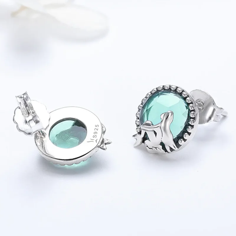 (image for) Pandora Style Silver Love of Mermaid Stud Earrings - SCE383 - View 2