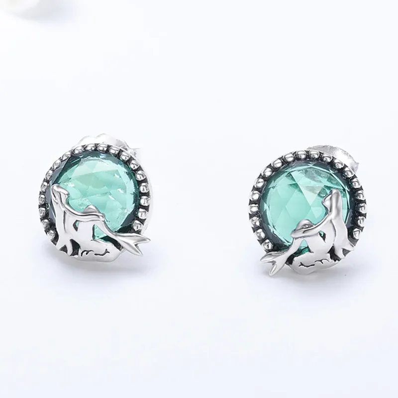 (image for) Pandora Style Silver Love of Mermaid Stud Earrings - SCE383 - View 3