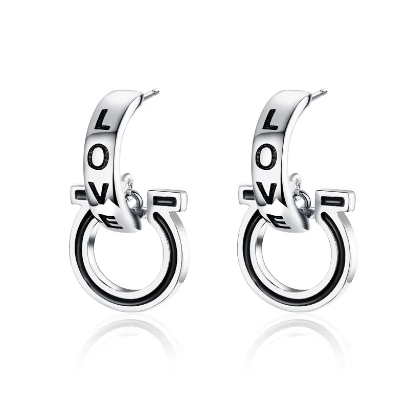 (image for) Pandora Style Silver Love Stud Earrings - SCE664