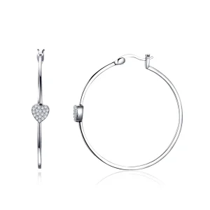 (image for) Pandora Style Silver Love You Hoop Earrings - SCE518