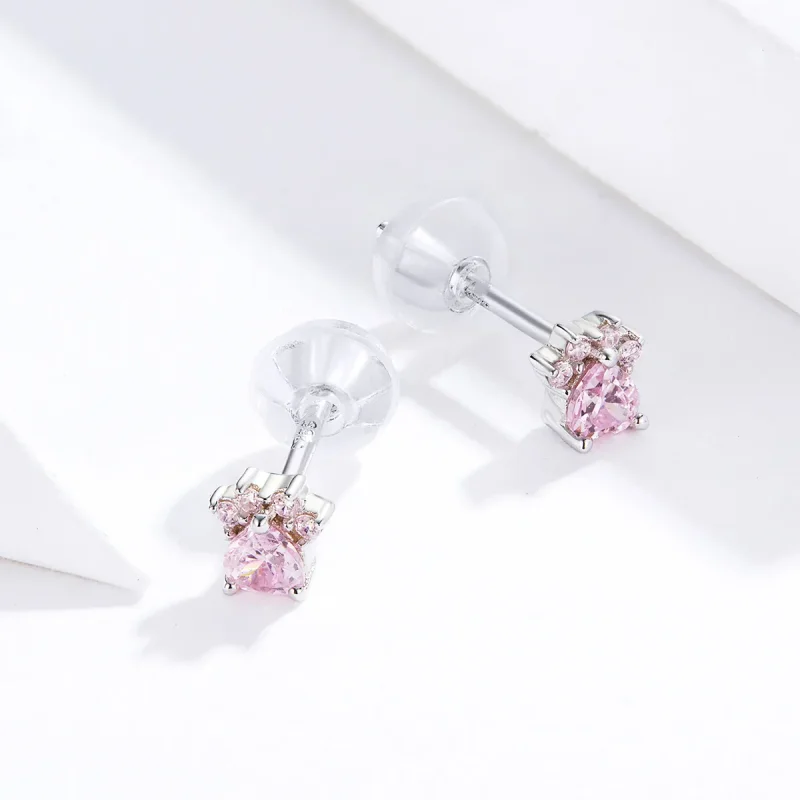 (image for) Pandora Style Silver Lovely Claws Stud Earrings - SCE781 - View 2