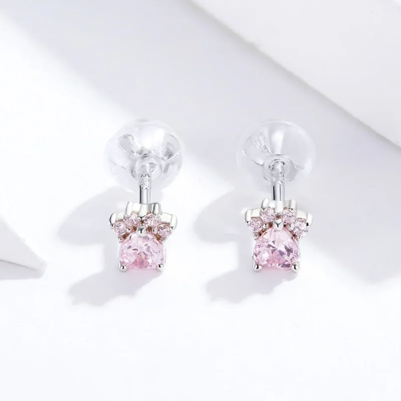 (image for) Pandora Style Silver Lovely Claws Stud Earrings - SCE781 - View 3