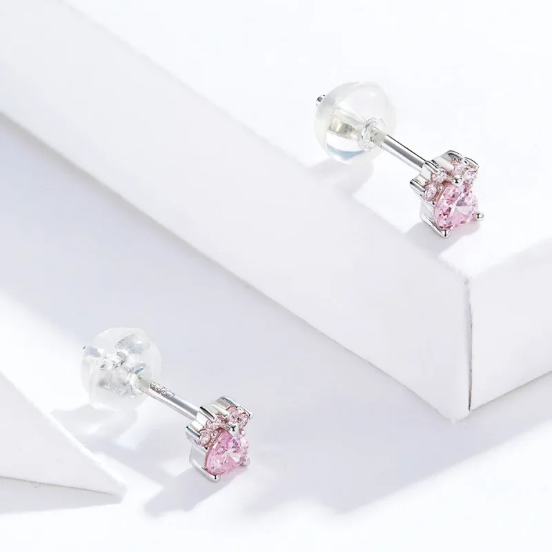 (image for) Pandora Style Silver Lovely Claws Stud Earrings - SCE781 - View 4