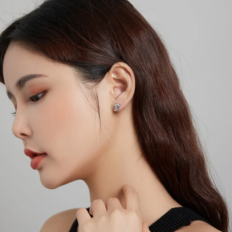 (image for) Pandora Style Silver Lovely Fox Stud Earrings - SCE1084 - View 6