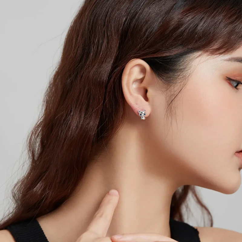 (image for) Pandora Style Silver Lovely Fox Stud Earrings - SCE1084 - View 7