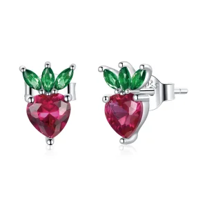 (image for) Pandora Style Silver Lovely Little Strawberry Stud Earrings - SCE1034