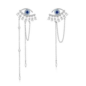 (image for) Pandora Style Silver Lucky Eyes Dangle Earrings - BSE334