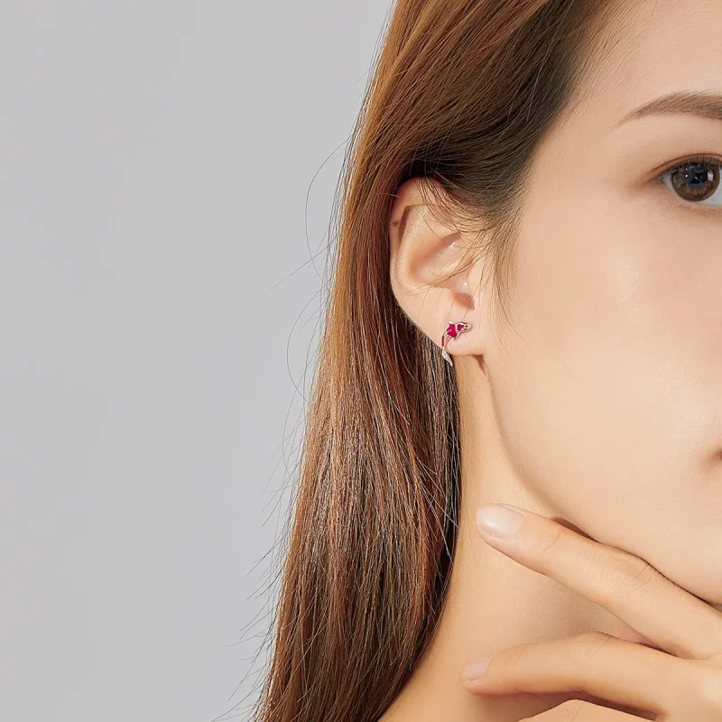 (image for) Pandora Style Silver Lucky Koi Stud Earrings - SCE812 - View 5