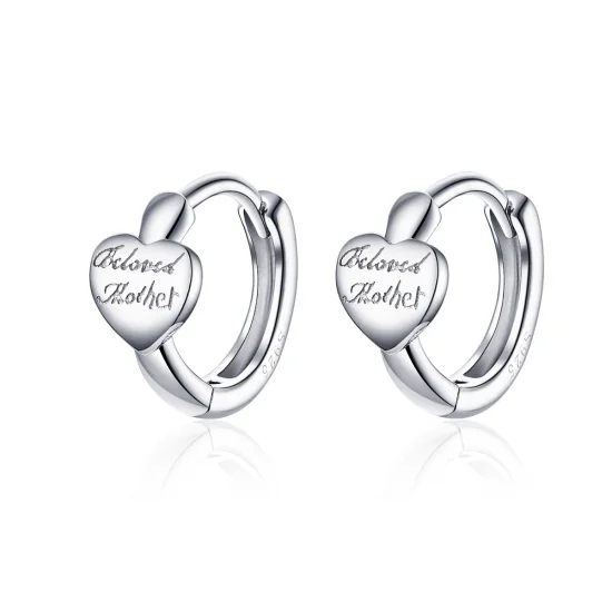 (image for) Pandora Style Silver Maternal Love Hoop Earrings - SCE641