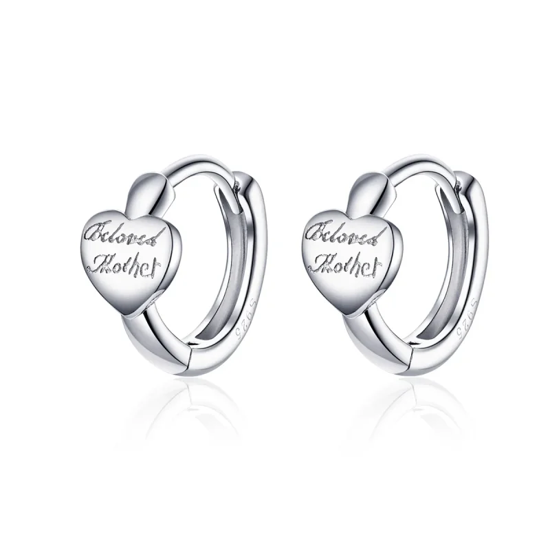 (image for) Pandora Style Silver Maternal Love Hoop Earrings - SCE641