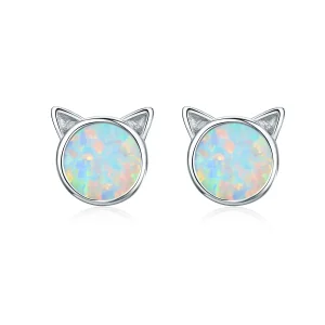 Pandora Style Silver Meow Star Stud Earrings - SCE538-Q (image for) Pandora Style Silver Meow Star Stud Earrings - SCE538-Q