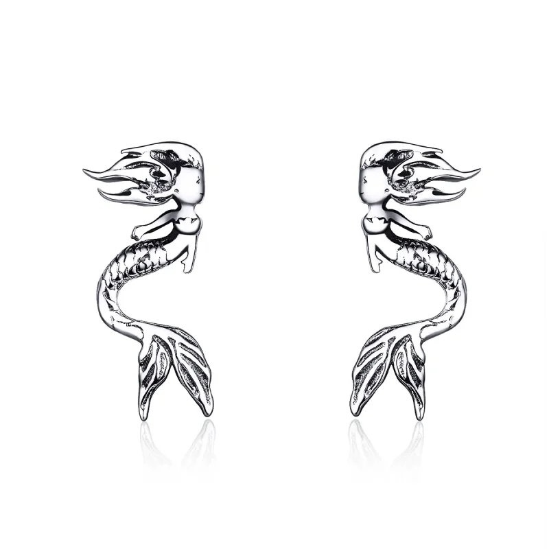 (image for) Pandora Style Silver Mermaid Stud Earrings - SCE588