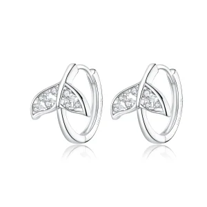 (image for) Pandora Style Silver Mermaid Tail Hoop Earrings - BSE259