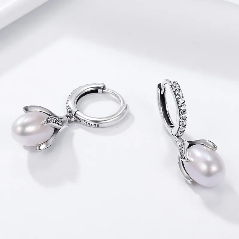 (image for) Pandora Style Silver Mimosa Bud Stud Earrings - SCE259 - View 4