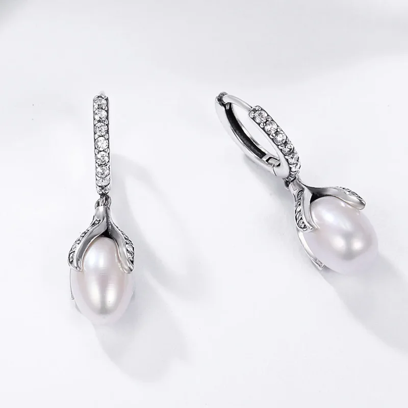 (image for) Pandora Style Silver Mimosa Bud Stud Earrings - SCE259 - View 5