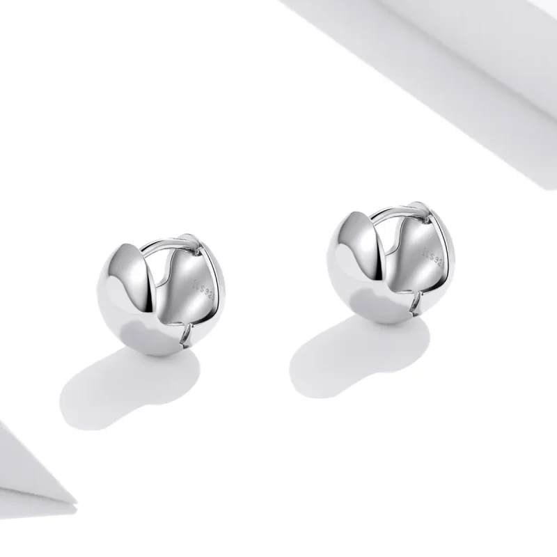 (image for) Pandora Style Silver Mirror Stud Earrings - SCE1119 - View 3