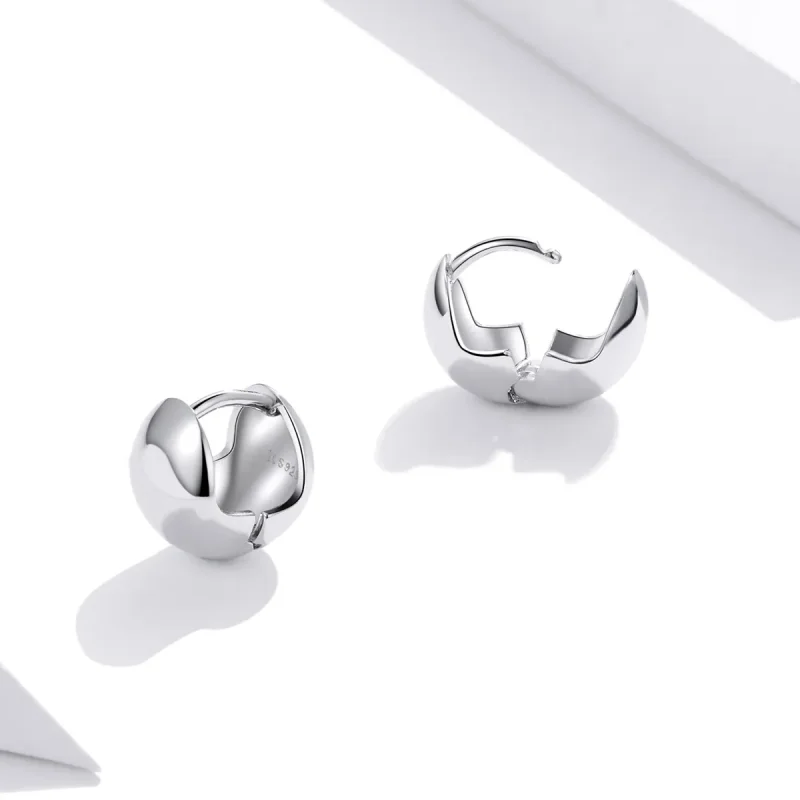 (image for) Pandora Style Silver Mirror Stud Earrings - SCE1119 - View 4