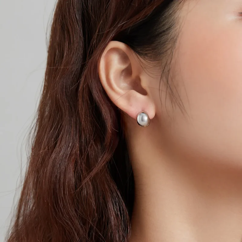 (image for) Pandora Style Silver Mirror Stud Earrings - SCE1119 - View 6
