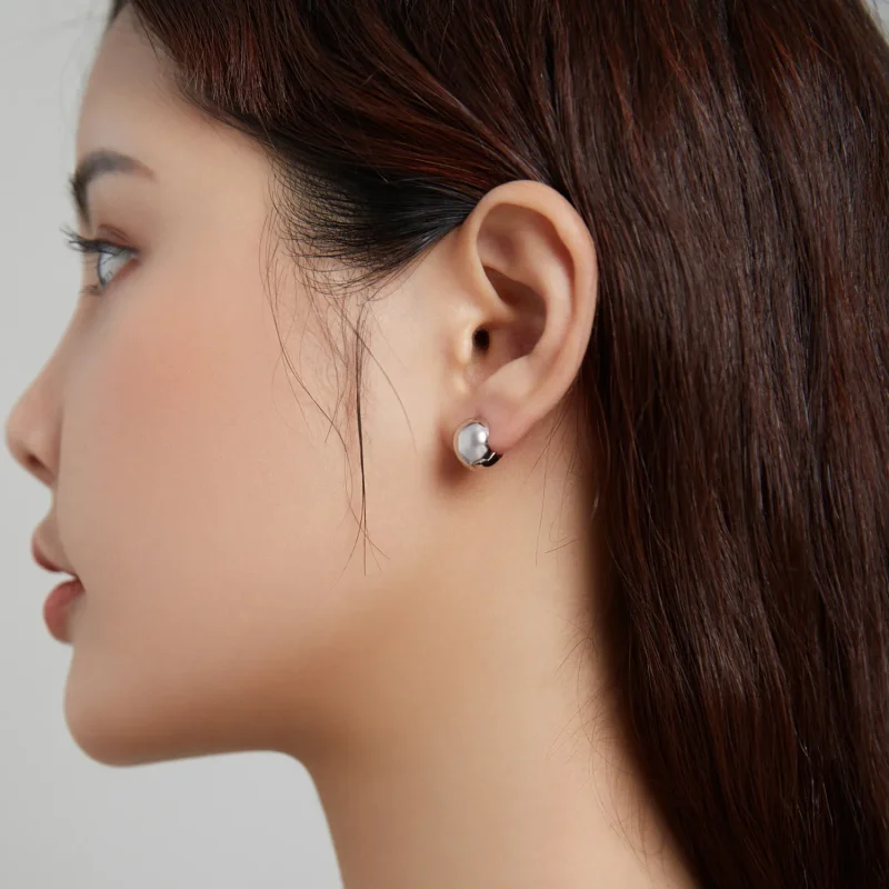(image for) Pandora Style Silver Mirror Stud Earrings - SCE1119 - View 7
