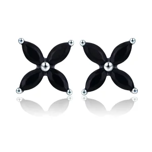(image for) Pandora Style Silver Modern Fashionable Flower Stud Earrings - SCE362