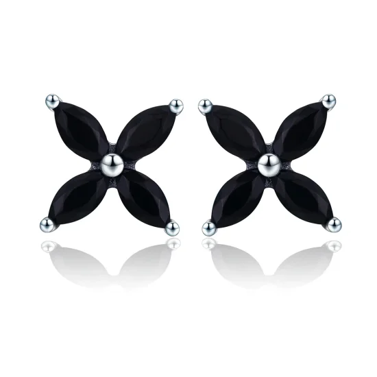 (image for) Pandora Style Silver Modern Fashionable Flower Stud Earrings - SCE362