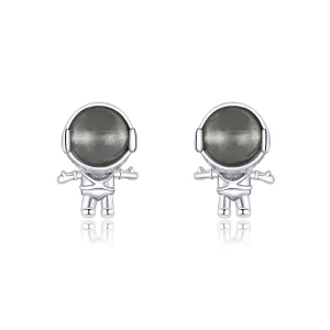 (image for) Pandora Style Silver Moonstone Astronaut Stud Earrings - SCE871