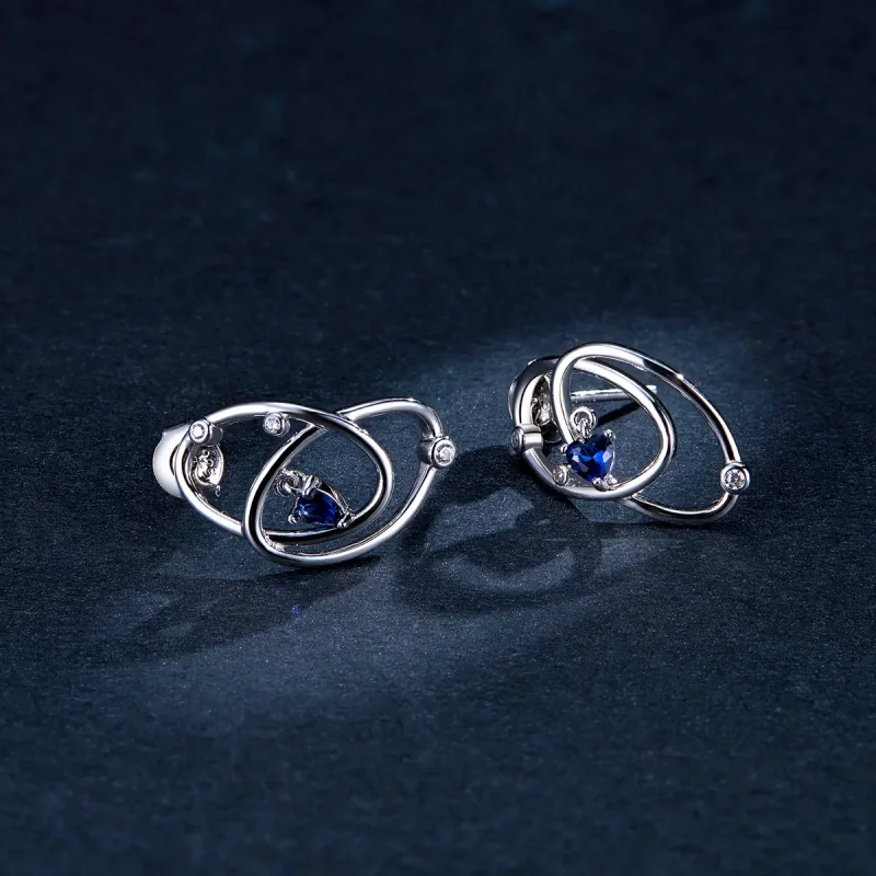 (image for) Pandora Style Silver Mysterious Planet Stud Earrings - BSE410 - View 5