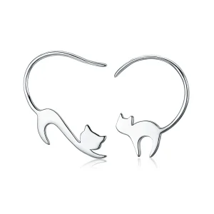 Pandora Style Silver Naughty Kitten Stud Earrings - SCE073 (image for) Pandora Style Silver Naughty Kitten Stud Earrings - SCE073