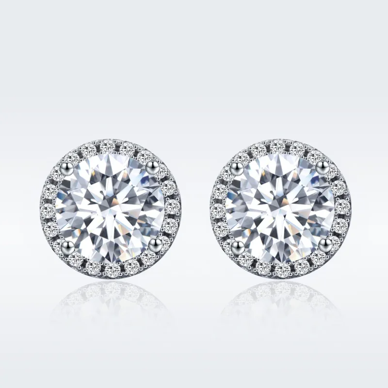 (image for) Pandora Style Silver Noble Light Stud Earrings - SCE358 - View 3
