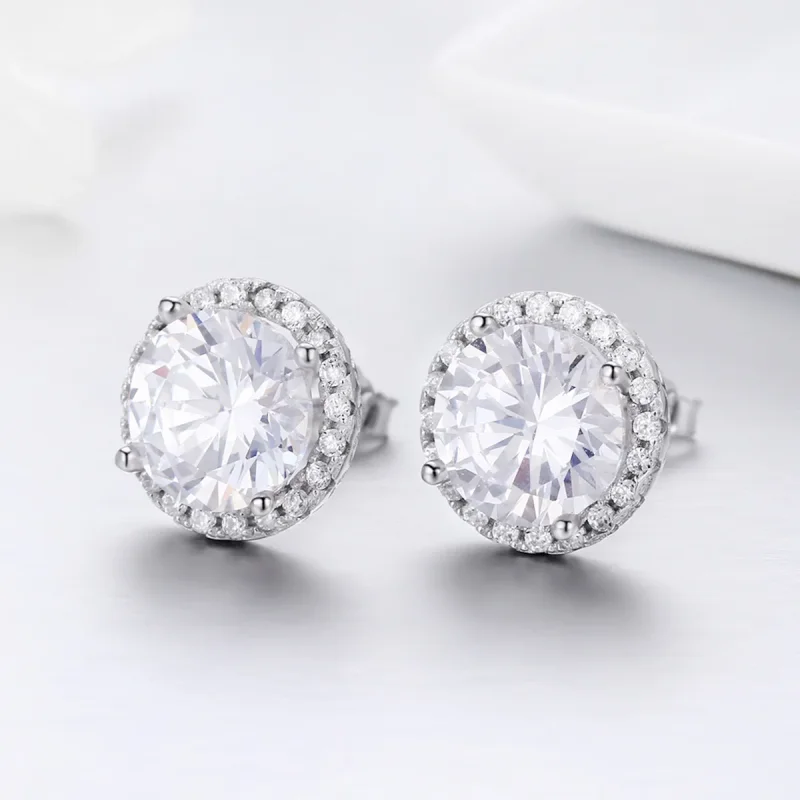 (image for) Pandora Style Silver Noble Light Stud Earrings - SCE358 - View 4