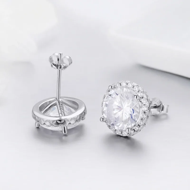 (image for) Pandora Style Silver Noble Light Stud Earrings - SCE358 - View 5