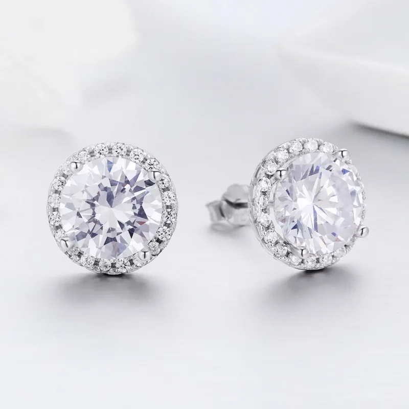 (image for) Pandora Style Silver Noble Light Stud Earrings - SCE358 - View 6