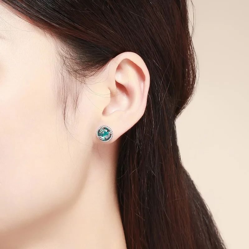 (image for) Pandora Style Silver Ocean Depths Stud Earrings - SCE496 - View 4
