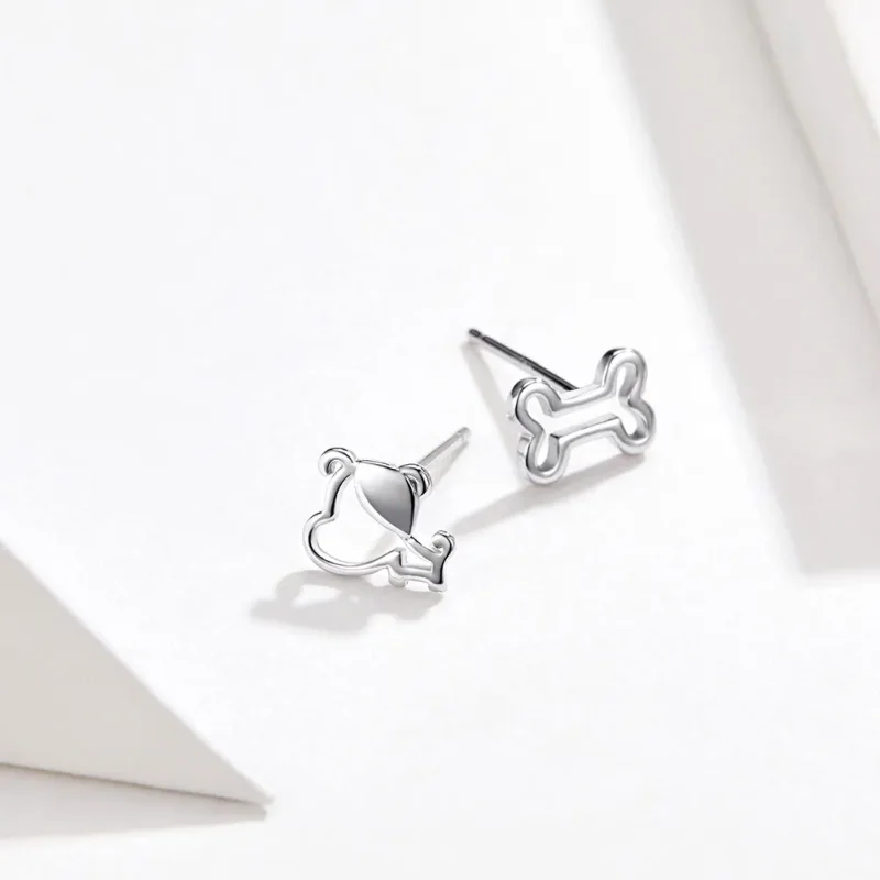 (image for) Pandora Style Silver Openwork Paw Stud Earrings - SCE649 - View 2