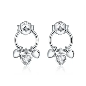 Pandora Style Silver Palpitation Hanging Earrings - SCE494 (image for) Pandora Style Silver Palpitation Hanging Earrings - SCE494