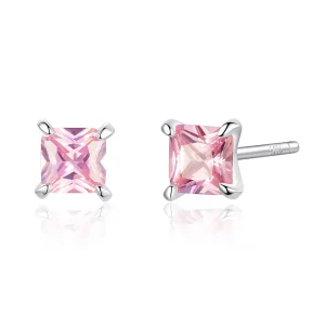 Pandora Style Silver Pink Luck Stud Earrings - SCE660 (image for) Pandora Style Silver Pink Luck Stud Earrings - SCE660